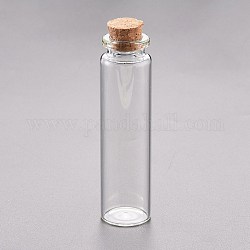 Contenedores de abalorios de vidrio, con tapón de corcho, deseando botella, Claro, 2.15x8 cm, capacidad: 20ml (0.67 fl. oz)