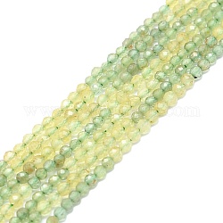 Chapelets de perles en apatite naturelle, facette, ronde, 2mm, Trou: 0.5mm, Environ 215 pcs/chapelet, 15.16''~15.55'' (38.5~39.5 cm)
