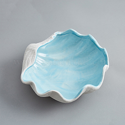 Platos de joyería de cerámica con forma de concha, plato de joyería, bandeja de almacenamiento para anillos, collares, pendiente, agua, 170x180x60mm