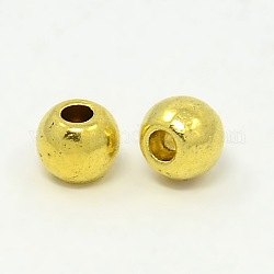 Perline in lega stile tibetano, barile, cadmio & nichel &piombo libero, oro antico, 6x5mm, foro: 2.5mm.