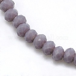 1 Strang opake feste mittelpurpurne Farbe facettierte Kristallglas Unterlegscheibe Perlen Stränge, 3x2 mm, Bohrung: 1 mm, ca. 138 Stk. / Strang, 12.9 Zoll