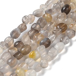 Natural Agate Beads Strands, Nuggets, Tumbled Stone, 3.5~9x4~6.5x4~6mm, Hole: 0.8mm, 14.96''(38cm)