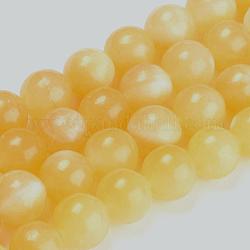 Natürlichen Topas Jade Perlen Stränge, Runde, 10 mm, Bohrung: 1 mm, ca. 40 Stk. / Strang, 16 Zoll (40.64 cm)