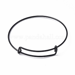Realizzazione di braccialetti regolabili con 304 filo di acciaio inossidabile, elettroforesi nera, diametro interno: 2-1/2 pollice (6.5 cm)