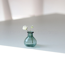 Bottiglie di vaso di vetro in miniatura trasparente, accessori per la casa delle bambole da giardino micro paesaggistico, decorazioni per oggetti di scena fotografici, verde acqua, 21x18mm