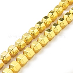 Chapelets de perles en hématite synthétique électrolytique sans magnétiques, Toupie, plaqué or, 9x10x8.5mm, Trou: 1.4mm, Environ 42 pcs/chapelet, 16.30 pouce (41.4 cm)