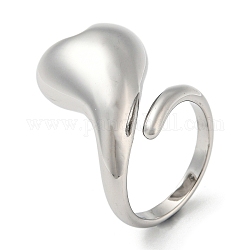 304 anelli gemelli in acciaio inox, cuore, colore acciaio inossidabile, diametro interno: 17mm