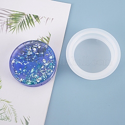 Moules en silicone à base ronde bricolage, pour la résine UV, fabrication de bijoux en résine époxy, blanc, 96x28mm, diamètre intérieur: 77 mm