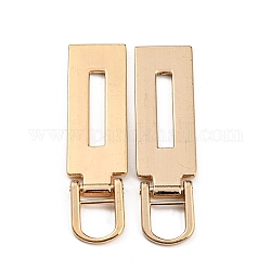 (Defective Closeout Sale: Scratch), Alloy Replacement Zipper Pull Tabs, for Suitcase, Bag, Rectangle, Light Gold, 50x13.5x1.8mm