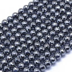 Brins de perles de pierre terahertz, facette, ronde, 6mm, Trou: 0.8mm, Environ 65 pcs/chapelet, 15.35 pouce (39 cm)
