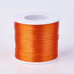 Filo di cristallo elastico piatto, filo per perline elastico, per realizzare bracciali elastici, arancione scuro, 0.7mm, circa 546.8 iarde (500 m)/rotolo