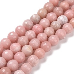 Natürliche rosa Opalkorne Stränge, facettiert (128 Facetten), Runde, 10 mm, Bohrung: 1.2 mm, ca. 38 Stk. / Strang, 14.96'' (38 cm)
