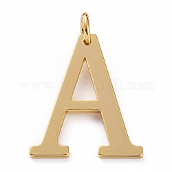 Золотые латунные подвески, долговечный, буквы, letter.a, 27x22x1.5 мм, отверстие : 3.5 мм