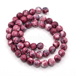 Synthetik Meer weißer Jade Perlen Stränge, gefärbt, Runde, indian red, 8 mm, Bohrung: 1 mm, ca. 52 Stk. / Strang, 15.35 Zoll