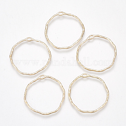 Pendente in lega, anello, oro chiaro, 35~36x34~35x1.5mm, Foro: 3x1.5 mm