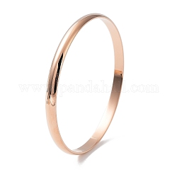 Placcatura ionica (ip) moda lucidato 304 braccialetti semplici in acciaio inossidabile, oro roso, 2-1/2 pollice (6.5 cm)