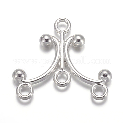 Tibetan Style Chandelier Components, Lead Free, Cadmium Free and Nickel Free, Triangle, Silver Color Plated, Size: about 25mm long, 28mm wide, 4mm thick, hole: 3mm