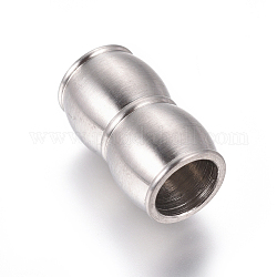 304 chiusura magnetica in acciaio inossidabile con estremità incollate, matte, colonna, colore acciaio inossidabile, 20x11.5mm, Foro: 8 mm