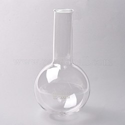Vaso de cristal, matraz de ebullición de fondo redondo y cuello largo, equipo de laboratorio químico, Claro, 20 cm, capacidad: 500 ml