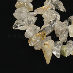 Natural Citrine Beads Strands, Chips, Light Yellow, 3~5x3~5mm, hole: 1mm