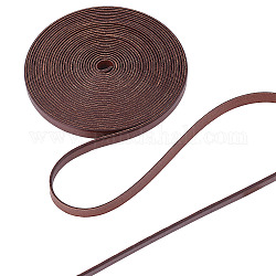 Gorgecraft плоский кожаный шнур для украшений, ювелирные изделия DIY делает материал, кокосового коричневый, 8x1.4 мм, около 5.47 ярда (5 м) / рулон