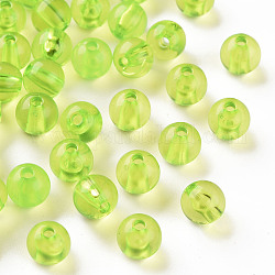 Transparente Acryl Perlen, Runde, gelb-grün, 8x7 mm, Bohrung: 2 mm, ca. 1745 Stk. / 500 g