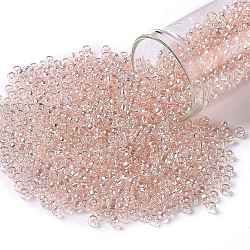 Toho perles de rocaille rondes, Perles de rocaille japonais, (106) rosaline lustrée transparente, 8/0, 3mm, Trou: 1mm, à propos 222pcs / bouteille, 10 g / bouteille