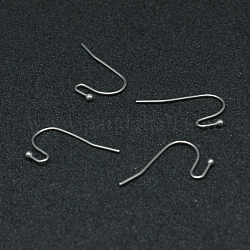 316 chirurgische Edelstahl-Ohrringhaken, Edelstahl Farbe, 22x12x2 mm, 21 Gauge, Stift: 0.7 mm