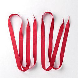 Flache Schnürsenkel aus glattem Polyestersatin, für Schuhzubehör, rot, 1210x20 mm, 2 Stück / Paar