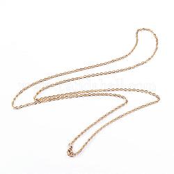 304 in acciaio inossidabile collane a catena cavo, con chiusure moschettone, oro, 29.53 pollice (75 cm), 2.5mm
