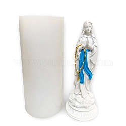 聖母マリアの宗教テーマ DIY シリコーンキャンドル型  香りのよいキャンドル作りに  古いレース  6.7x6.7x15.1cm