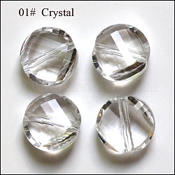 Perles d'imitation cristal autrichien, grade AAA, facette, plat rond, clair, 6x3.5mm, Trou: 0.7~0.9mm