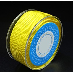 Corde di nylon rotondi, corde di milano / corde intrecciate, giallo, 2.5mm, circa 10.93 iarde (10 m)/rotolo