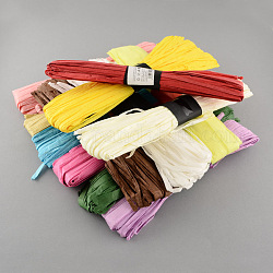 12-farbiges Bastband, Bastschnur zum Verpacken von Partygeschenken, handwerkliches Weben, Mischfarbe, 5 mm, ca. 54.68 Yard (50m)/Rolle, 12 Brötchen / Beutel