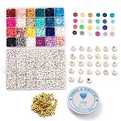 DIY Heishi Bead Style Stretch Bracelets Making Kits, Including Handmade Polymer Clay & Acrylic & Non-magnetic Synthetic Hematite Beads, Elastic Crystal Thread