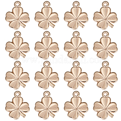 Beebeecraft 40Pcs Brass Charms, Clover, Nickel Free, Real 18K Gold Plated, 10.5x8.5x1mm, Hole: 1mm, 40pcs