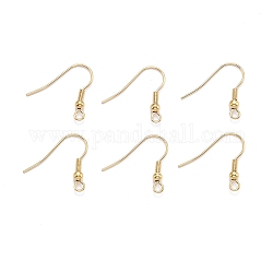 304 Stainless Steel Earring Hooks, Ear Wire, with Horizontal Loop, Golden, 19.5x18x3mm, Hole: 2mm, 21 Gauge, Pin: 0.7mm