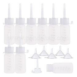 Conjuntos de botellas de pegamento de plástico, con tolva de embudo transparente, blanco, botellas de pegamento: 10.65x2.85 cm, capacidad: 30 ml, 40 PC / sistema