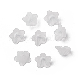 Abalorios de acrílico transparentes, flor, blanco, 13x7mm, agujero: 1 mm
