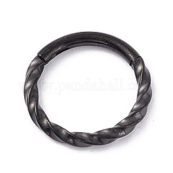 Creolen mit verdrehtem Ring für Mädchenfrauen, stämmige 304 Edelstahlohrringe, Metallgrau, 10.5x1.2 mm, 16 Gauge (1.3 mm)