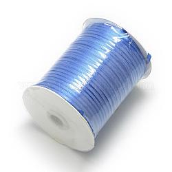 Двухсторонняя атласная лента, Полиэфирная лента, стальной синий, 1/8 дюйм (3 мм), о 880yards / рулон (804.672 м / рулон)