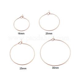 30Pcs 5 Size 316L Surgical Stainless Steel Hoop Earring Findings, Wine Glass Charms Findings, Golden, 20~21 Gauge, 16~35x0.7~0.8mm, 30pcs/box