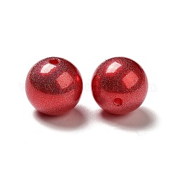Абс пластиковые жемчужные бисера, круглые, красные, 15~16x15 мм, отверстие : 2 мм