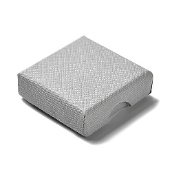 Boîtes de kit de bijoux en carton, avec une éponge à l'intérieur, carrée, grises , 5.05~5.1x5.1x1.67 cm