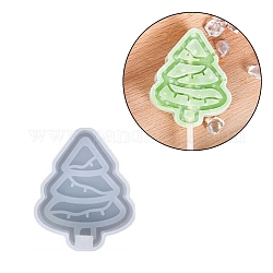 DIY クリスマス ツリー アイス ポップ シリコン型  アイスクリームのために  レジンクラフト作り  ホワイト  69x56x23mm  穴：10mm