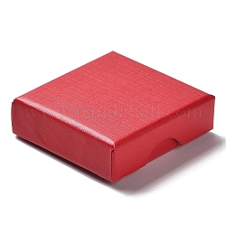 厚紙のジュエリーセットボックス  内部のスポンジ  正方形  レッド  7.05~7.1x7.15x1.6cm