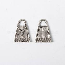 Tibetan Style Alloy Pendants, Lead Free and Cadmium Free, Antique Silver, 16.5x12x2mm, Hole: 3mm