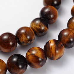 Edelstein Perlen Stränge, Klasse ab + Tigerauge, Runde, ca. 8 mm Durchmesser, Bohrung: ca. 1 mm, 15~16 Zoll