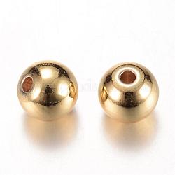 Perles séparateurs en laiton, ronde, or, 5x4.5mm, Trou: 1.5mm