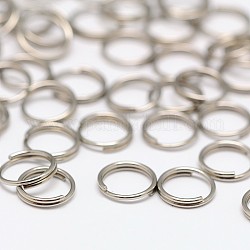 Anelli in acciaio inossidabile, anelli di salto a doppio anello, acciaio inossidabile, 7x0.6mm, circa  6.4mm diametro interno, circa 110~119pcs/10g